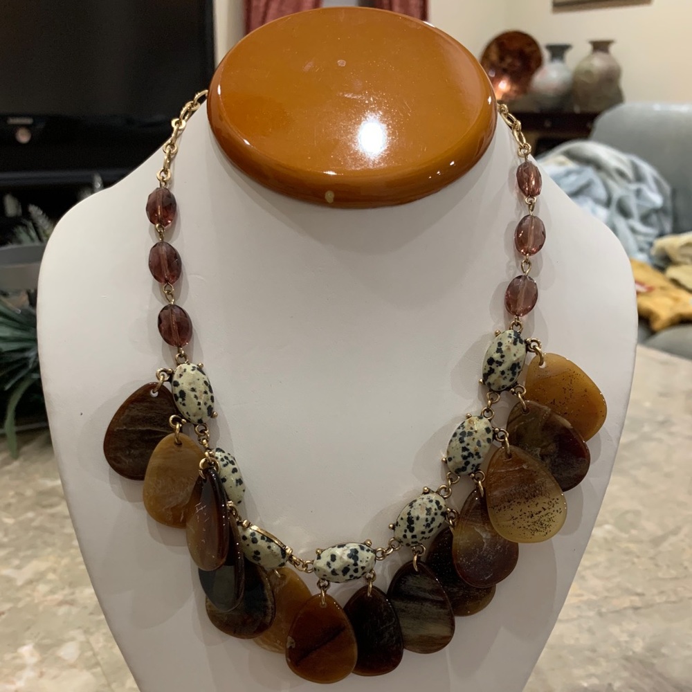 Polished Brown Stone Necklace